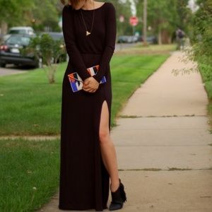Black high slit dress